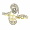 Bague diamant et perle
