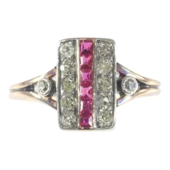 Bague diamant et rubis