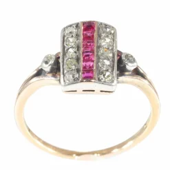 Bague diamant et rubis