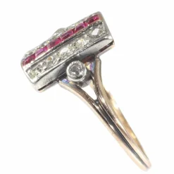 Bague diamant et rubis