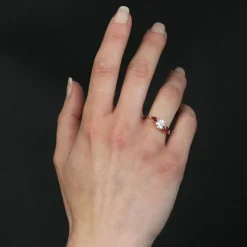 Bague diamant et rubis taillés en poire
