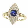 Bague diamant et saphir bleu
