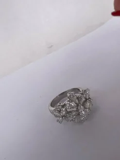 Bague diamant fantaisie cocktail de fleurs
