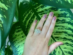 Bague diamant fantaisie cocktail de fleurs