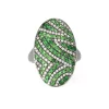 Bague diamant grenat tsavorite noircie ovale cocktail bijoux immobiliers