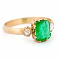 Bague diamant émeraude 18 carats 15733-5207