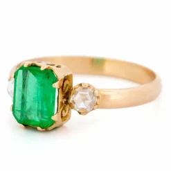 Bague diamant émeraude 18 carats 15733-5207