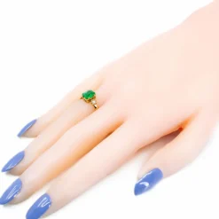 Bague diamant émeraude 18 carats 15733-5207