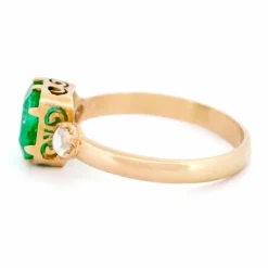 Bague diamant émeraude 18 carats 15733-5207
