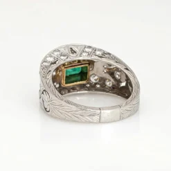 Bague Diamant Émeraude Platine