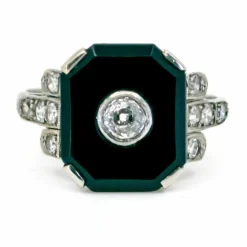 Bague Diamant Onyx Platine