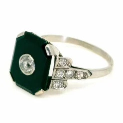 Bague Diamant Onyx Platine