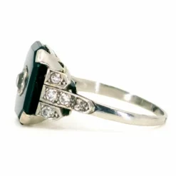 Bague Diamant Onyx Platine