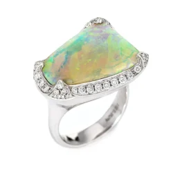 Bague diamant opale naturelle 10,64 ct
