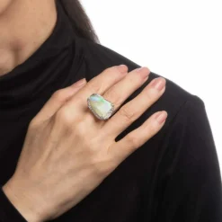 Bague diamant opale naturelle 10,64 ct