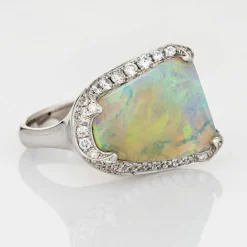 Bague diamant opale naturelle 10,64 ct