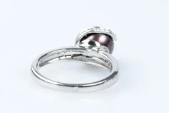 Bague diamant perle de Tahiti en or blanc 18 carats