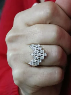 Bague diamant poires or blanc