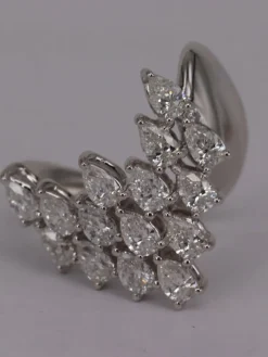 Bague diamant poires or blanc