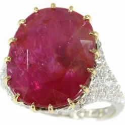 Bague diamant, rubis