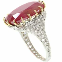 Bague diamant, rubis