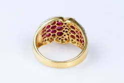 Bague diamant rubis en or massif 18 carats