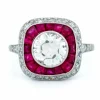 Bague Diamant, Rubis, Platine