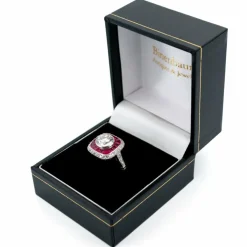 Bague Diamant, Rubis, Platine