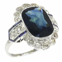 Bague diamant, saphir