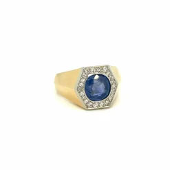 Bague Diamant Saphir certifié Art Déco