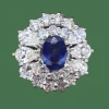 Bague diamant saphir or