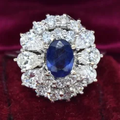 Bague diamant saphir or