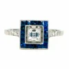 Bague Diamant, Saphir, Platine
