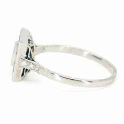 Bague Diamant, Saphir, Platine