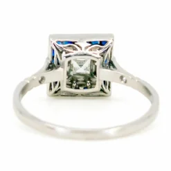 Bague Diamant, Saphir, Platine