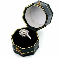 Bague Diamant, Saphir, Platine