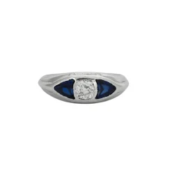 BAGUE DIAMANT SAPHIRS OR