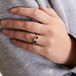 BAGUE DIAMANT SAPHIRS OR