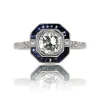 Bague diamant saphirs style art déco