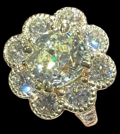 Bague diamant taille ancienne or jaune