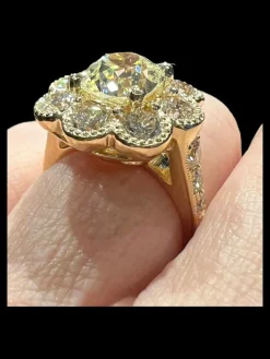 Bague diamant taille ancienne or jaune