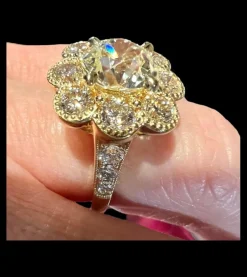 Bague diamant taille ancienne or jaune