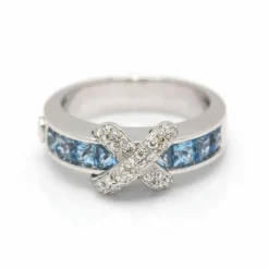 Bague Diamant Topaze Or blanc