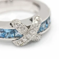 Bague Diamant Topaze Or blanc