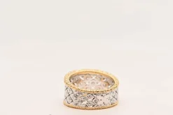 Bague diamants 0,340 carat or bicolore