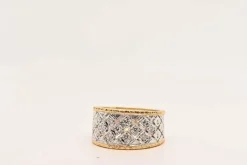 Bague diamants 0,340 carat or bicolore