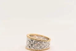 Bague diamants 0,340 carat or bicolore