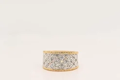 Bague diamants 0,340 carat or bicolore