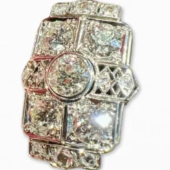Bague diamants 5 carats en platine et or 18 carat époque Art déco