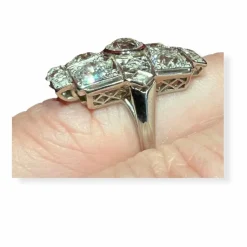 Bague diamants 5 carats en platine et or 18 carat époque Art déco
